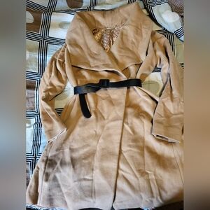 Diane Von Fursenberg Tan Belted Coat